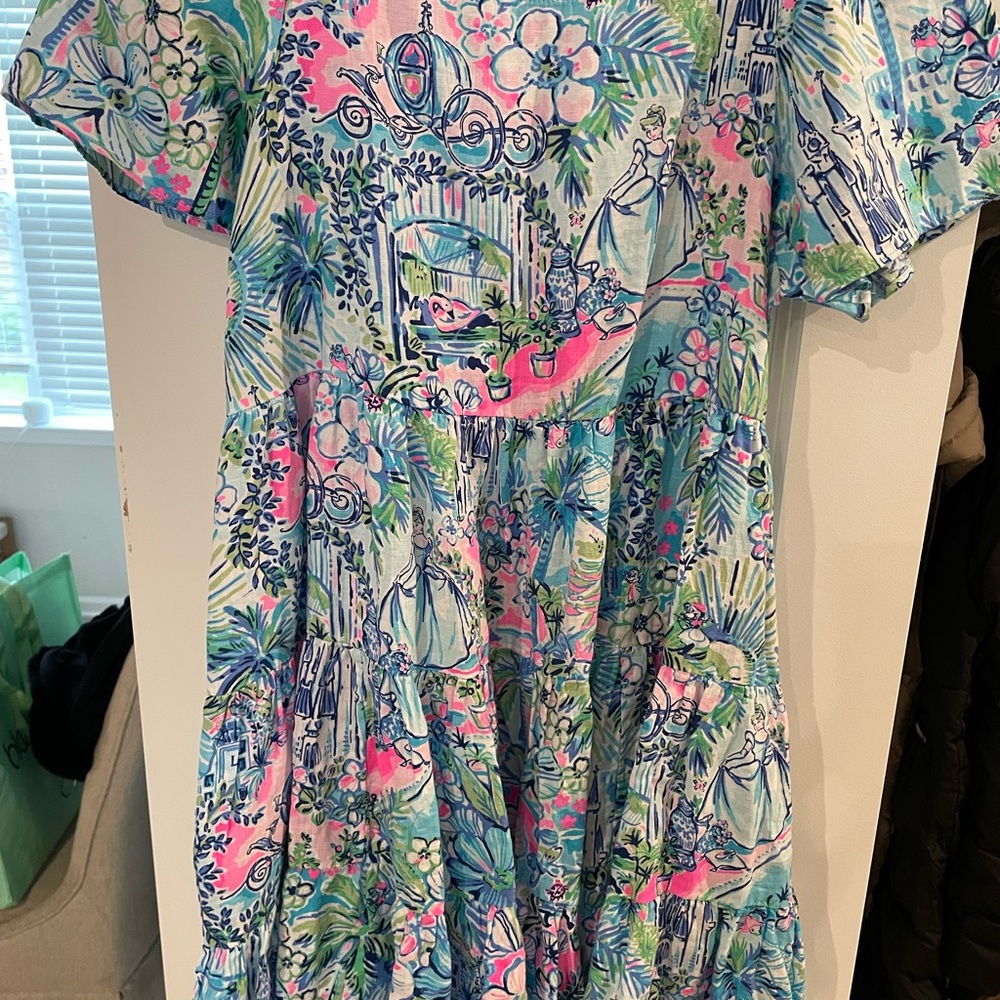 Lilly Pulitzer Disney Floral Dress in Blue and Pink